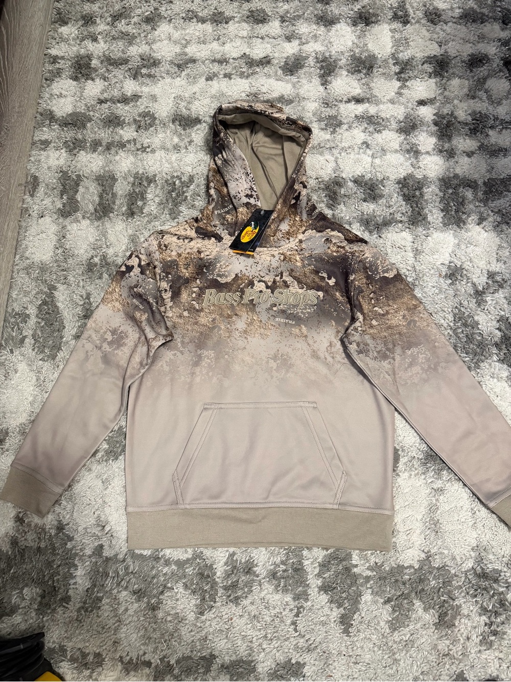 Bass Pro Shops Prairie Camo Hoodie Kids Large Unisex Fleece Lined NWT